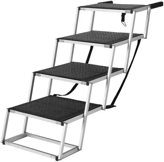 Main image of Dog Stair for Cars 4-step Folding Dog Steps Aluminum Loads up to 250 lbs
