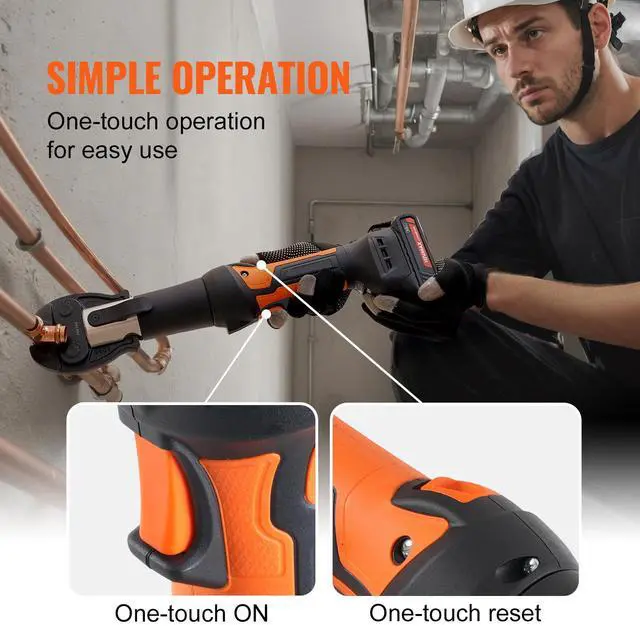 Alt view image 7 of 7 - Pro Press Tool Pipe Crimping Kit Press Tool Battery Kit 1/2" 3/4" 1" Jaw