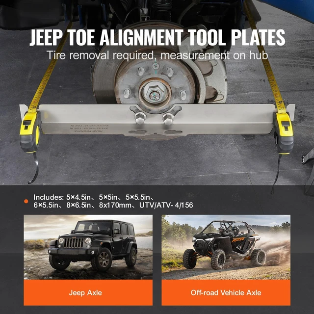 Alt view image 4 of 7 - Wheel Alignment Tool, 2-Pack Toe Alignment Toe Plates, Stainless Steel Wheel Alignment Tool Plate, Toe Angle Accurate Measurement, Includes 2 Measuring Tapes & Conversion Chart