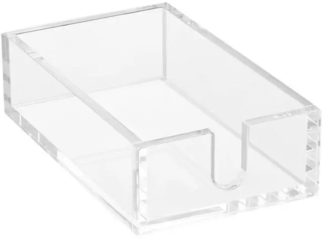 Main image of Acrylic Napkin Holder, 9.1 x 5.5 x 2.6 inch, Clear Bathroom Guest Towel Storage Tray with U-Shaped Opening, Disposable Paper Towel Holder for Bathroom Kitchen Parties Weddings & Various Events