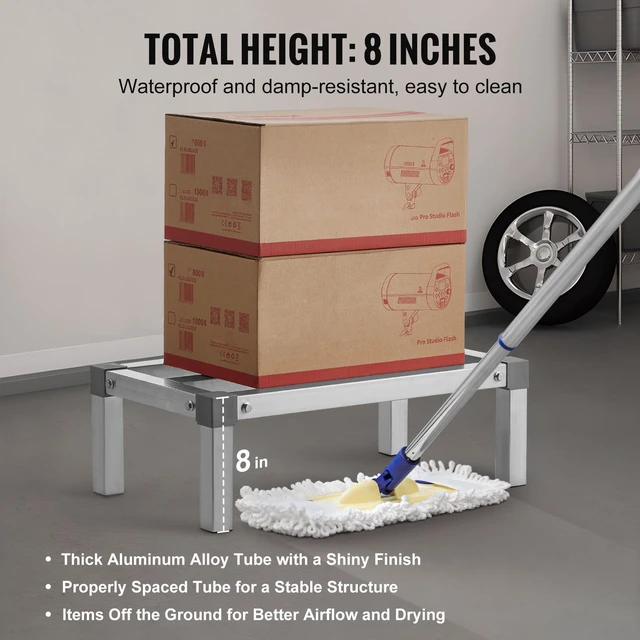 Alt view image 4 of 7 - Newly UpgradedAluminum Dunnage Rack Stationary Dunnage Rack 24 x 14 x 8 Storage Rack