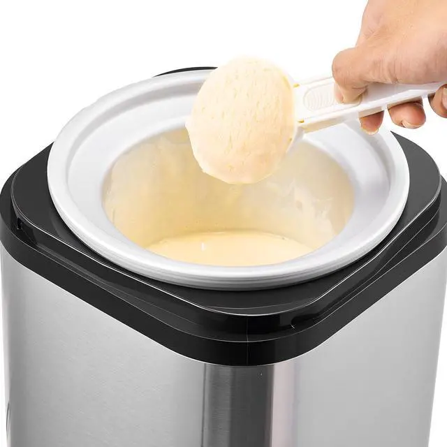 Alt view image 6 of 7 - Ice Cream Maker, 2.11 Qt. Large Capacity, Electric Automatic Ice-Cream Machine, with Easy Operation & Cleaning, Stainless Steel Shell, for Homemade Frozen Yogurt, Fruit Sorbet, Gelato, Silver