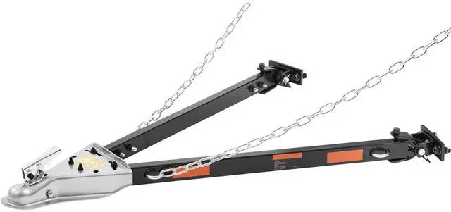 Main image of Tow Bar, 5500 lbs Towing Capacity with Chains, Powder-Coating Alloy Steel Bumper-Mounted Universal Towing Bar, Coupler Fits 2-Inch Ball Hitch, 39.4-Inch Opening Width, for RV Car Trailer Truck