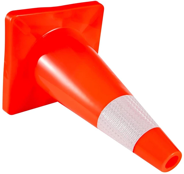 Alt view image 2 of 7 - 12Pack 18" Traffic Cones, Safety Road Parking Cones PVC Base,Traffic Cone with Reflective Collars, Hazard Construction Cones for Home Traffic Parking