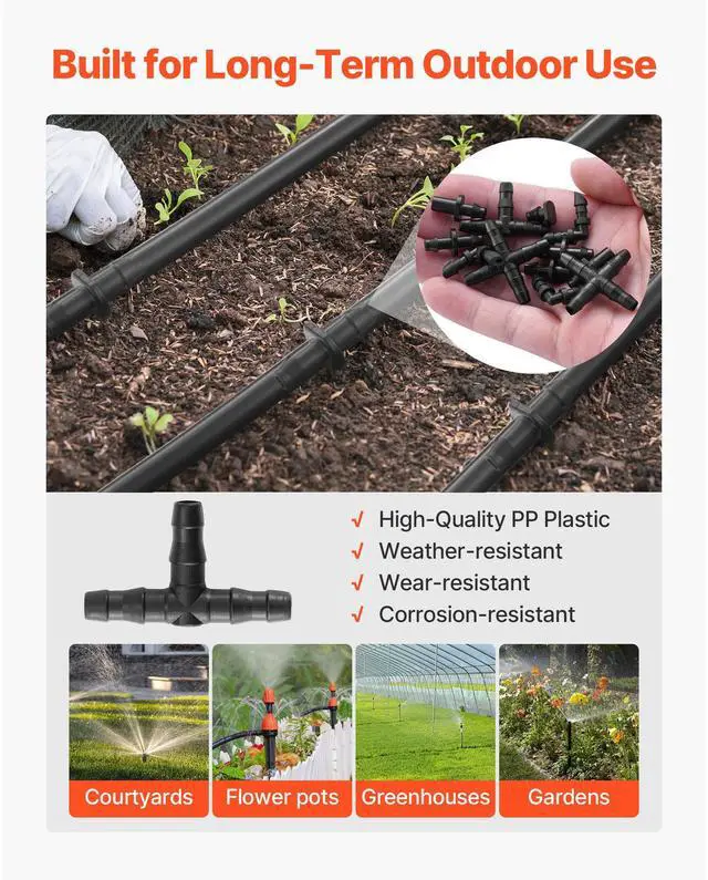 Alt view image 4 of 7 - 300Pcs Drip Irrigation Fitting Parts Kit for 1/4" Tubing for Yard Garden Lawn