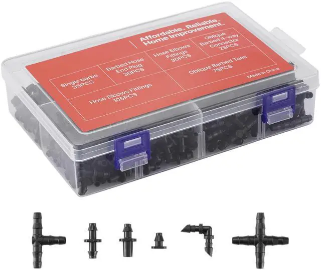 Alt view image 6 of 7 - 300Pcs Drip Irrigation Fitting Parts Kit for 1/4" Tubing for Yard Garden Lawn