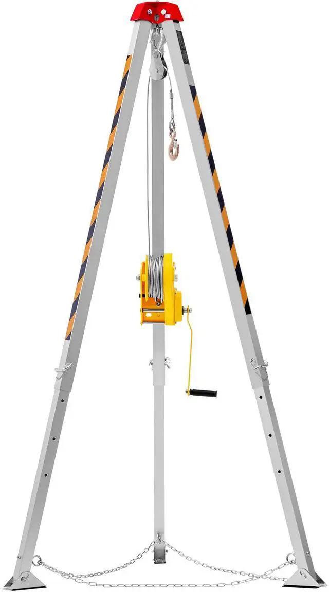 Alt view image 6 of 6 - 2600 lbs Winch Confined Space Tripod Kit, Confined Space Tripod 8' Legs and 98' Cable, Confined Space Rescue Tripod 33' Fall Protection with Blower, Gas detector, Harness.
