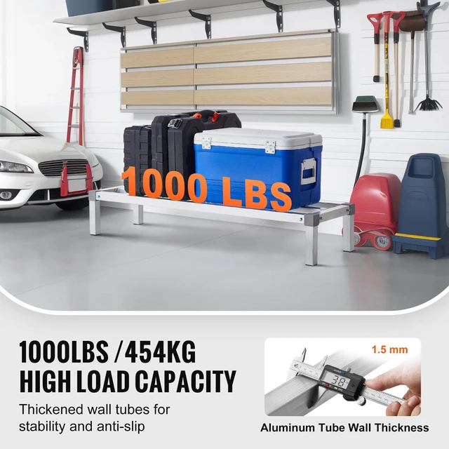 Alt view image 6 of 7 - Newly UpgradedAluminum Dunnage Rack Stationary Dunnage Rack 48 x 14 x 8 Storage Rack
