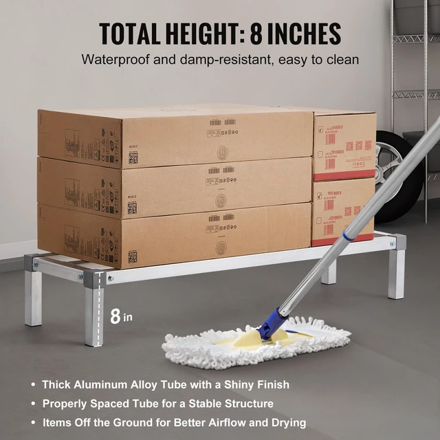 Alt view image 7 of 7 - Newly UpgradedAluminum Dunnage Rack Stationary Dunnage Rack 48 x 14 x 8 Storage Rack