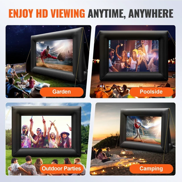Alt view image 3 of 7 - Inflatable Movie Screen 24FT Inflatable Projector Screen for outside with 360W Air Blower Inflatable Screen Oxford Fabric Material Blow Up Screen for Outdoor Movie Supports Front/Rear Projection