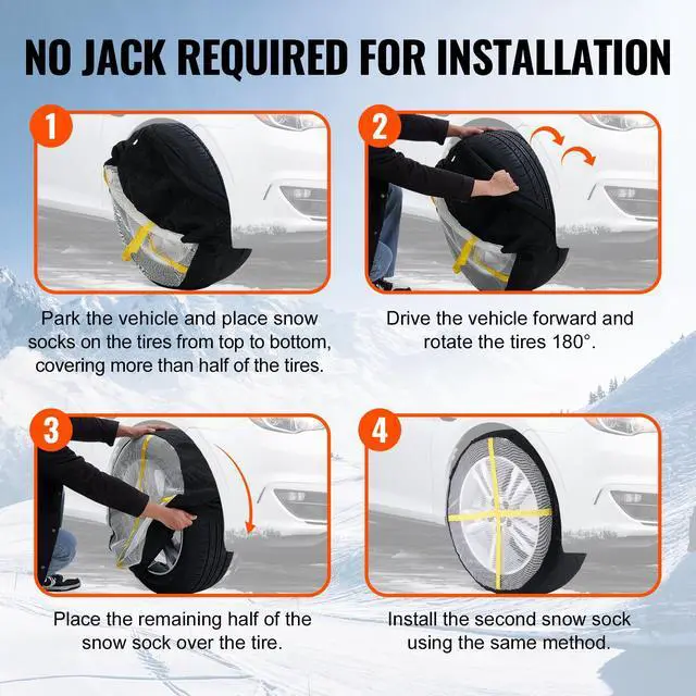 Alt view image 5 of 7 - Thickened Snow Socks for Tires Full Coverage Snow Traction Tire Cover