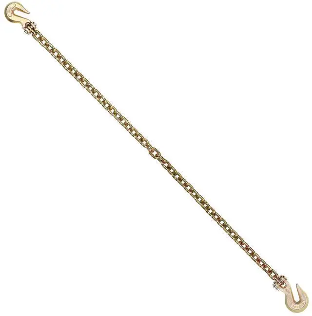 Alt view image 2 of 7 - Binder Chain G80 Tie Down Tow Chain with Two Hooks 3/8" x 10.3' 7100 lbs