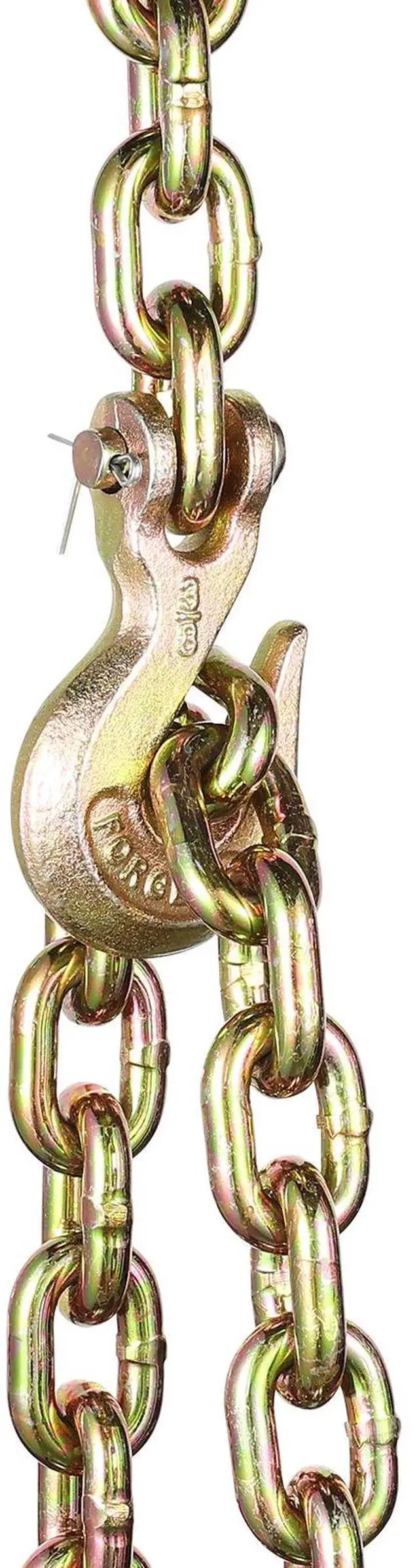 Alt view image 4 of 7 - Binder Chain G80 Tie Down Tow Chain with Two Hooks 3/8" x 10.3' 7100 lbs