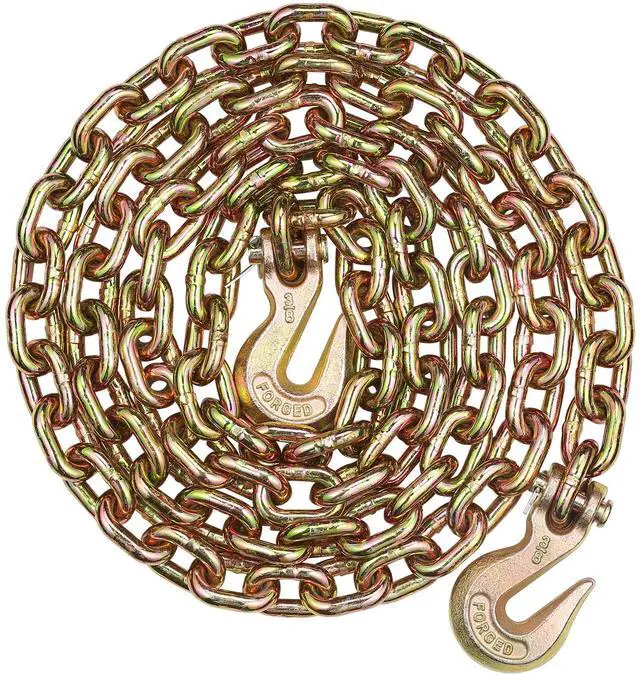 Main image of Binder Chain G80 Tie Down Tow Chain with Two Hooks 3/8" x 10.3' 7100 lbs