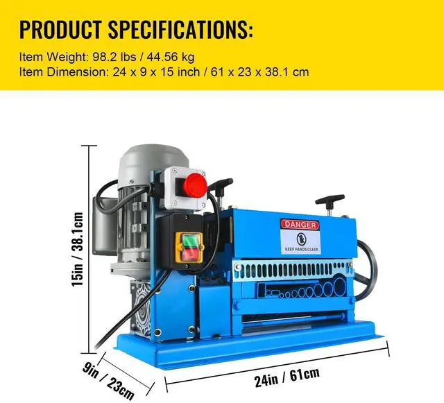 Alt view image 7 of 7 - Wire Stripping Machine DA 0.06 inch -1.5 inch,Wire Stripper Machine 11 Channels 10 Blades, Automatic Wire Stripping Tool with Manual Hand Cranked Industrial for Recycling Copper Wire