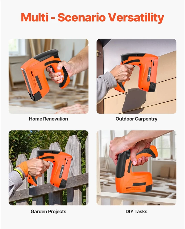 Alt view image 7 of 7 - Cordless Brad Nailer, 2-in-1 Nail Gun Staple Gun, 18 Gauge 5/8 inch, Battery Powered, with 1000 Pcs Staples and 1000 Pcs Nails, Non-Slip Rubber Grip, for Woodworking, Carpentry and DIY Projects