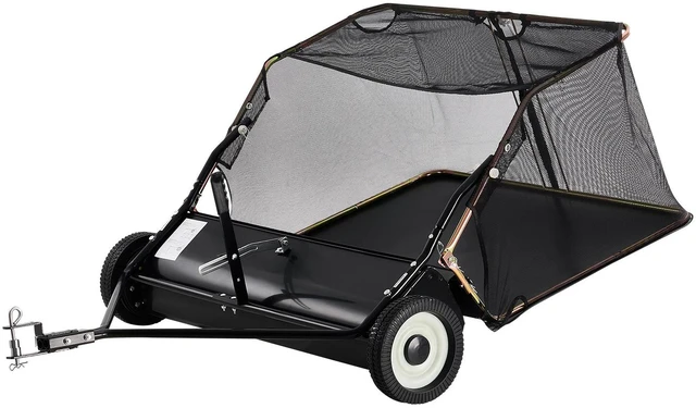 Main image of 42 Inch Lawn Sweeper Tow Behind, 12 cu.ft. Large Pull Behind Grass Sweeper, Heavy Duty Leaf & Grass Collector with Dumping Rope Design, Adjustable Sweeping Height for Picking Up Debris & Grass