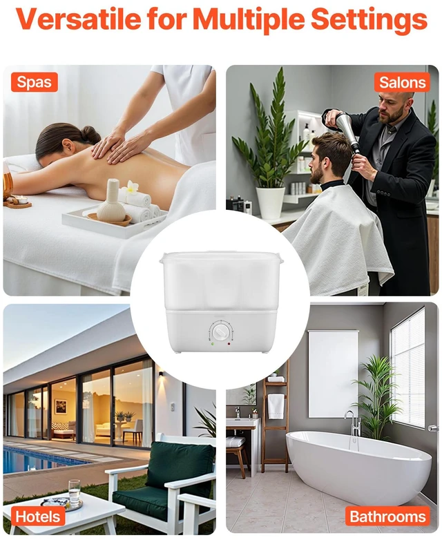 Alt view image 4 of 7 - Hot Towel Warmer, 1.1 gal Small Towel Steamer with Clip & Indicator, Holds 12-15 Towels, Portable Facial Warmer Quickly Heats Up in 5 Minutes, for Spa, Barber, Manicures, Massage, Salon, White