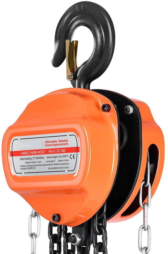 Alt view image 4 of 7 - Hand Chain Hoist 6600 lbs Capacity 10 ft Manual Chain Block with G80 Chain