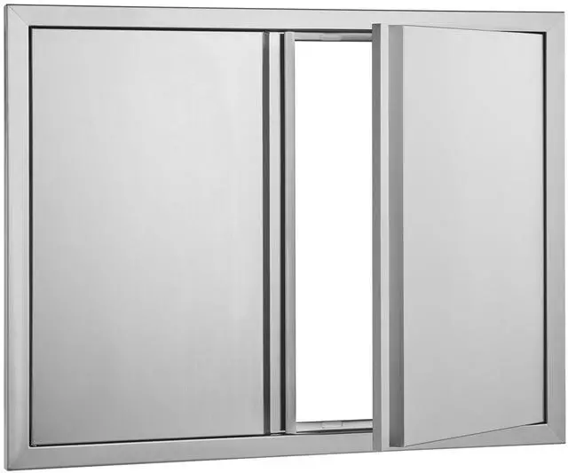 Main image of BBQ Access Door, 31W x 24H Inch Double Outdoor Kitchen Door, Stainless Steel Flush Mount Door, Wall Vertical Door with Recessed Handles , for BBQ Island, Grilling Station, Outside Cabinet