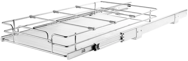Main image of 11"Wx21"Dx2.5"H Pull Out Cabinet Organizer, Heavy Duty Slide Out Pantry Shelves, Steel Roll Out Drawers, Sliding Drawer Storage for Home Under Sink, 13.5"Wx22"Dx7"H Install Size for Cabinet