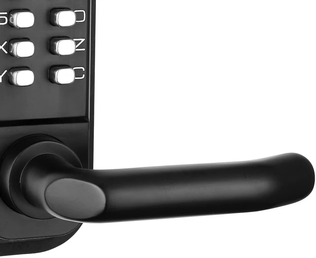Alt view image 7 of 7 - Mechanical Keyless Entry Door Lock, 14 Digit Keypad, Embedded Outdoor Gate Door Locks Set with Keypad and Handle, Water-proof Zinc Alloy, Easy to Install, for Garden, Garage, Yard, Storage Shed
