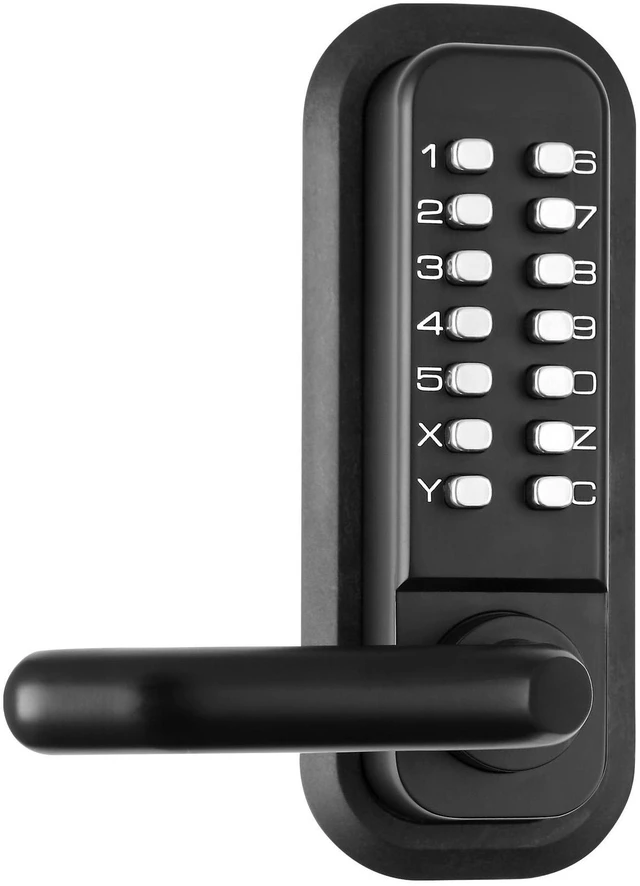 Alt view image 4 of 7 - Mechanical Keyless Entry Door Lock, 14 Digit Keypad, Embedded Outdoor Gate Door Locks Set with Keypad and Handle, Water-proof Zinc Alloy, Easy to Install, for Garden, Garage, Yard, Storage Shed