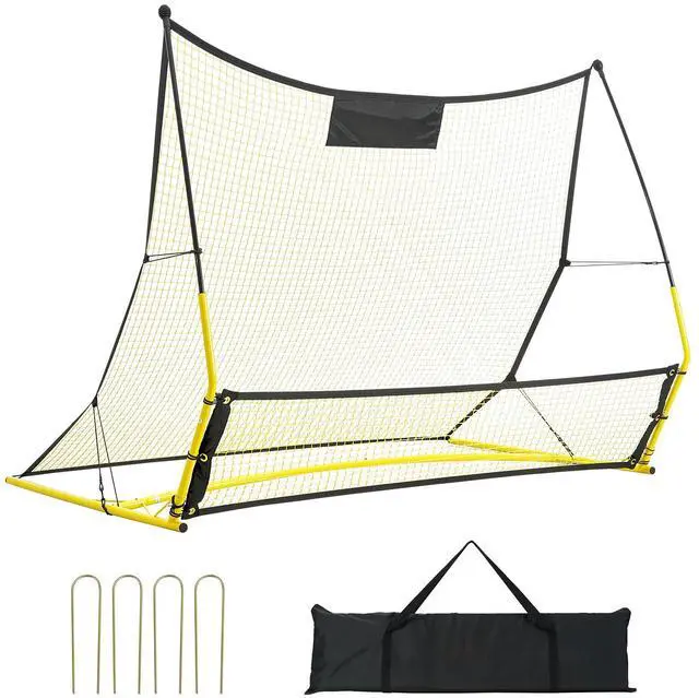 Main image of Soccer Trainer, 2-IN-1 Portable Soccer Rebounder Net, 71"x40" Iron Soccer Practice Equipment, Sports Football Rebounder Wall with Portable Bag, Perfect for Team Solo Training, Passing, Volley