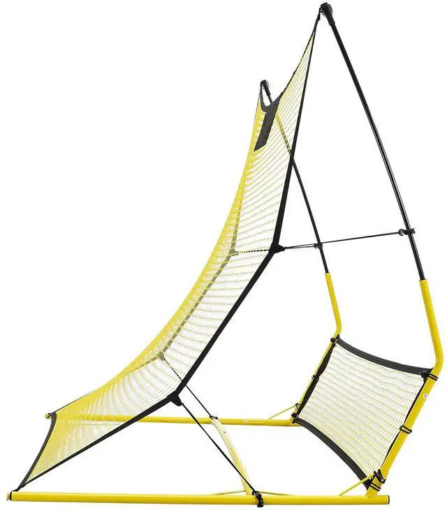 Alt view image 6 of 7 - Soccer Trainer, 2-IN-1 Portable Soccer Rebounder Net, 71"x40" Iron Soccer Practice Equipment, Sports Football Rebounder Wall with Portable Bag, Perfect for Team Solo Training, Passing, Volley