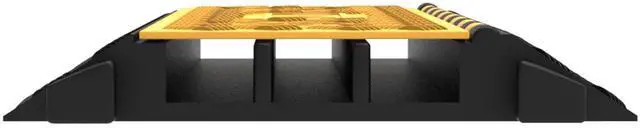 Alt view image 7 of 7 - 1 Pack of 3-Channel Rubber Cable Protector Ramps Heavy Duty 44000Lbs Load Capacity Cable Wire Cord Cover Ramp Speed Bump Driveway Hose Cable Ramp Protective Cover