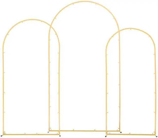 Main image of Arch Backdrop Stand, Set of 3, 7.2/6.6/6 ft, Stable Structure, Easy Assembly, Gold Metal Arch Backdrop Stand for Wedding, Birthday Party, Graduation, Holiday Celebration, and Ceremony Decoration