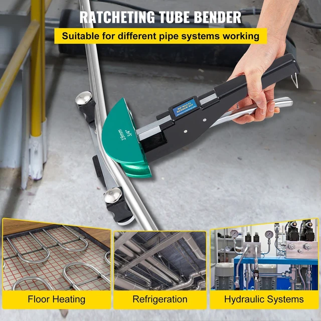 Alt view image 2 of 7 - Copper Pipe Bender, 7 Colorful Dies 1/4-7/8 inch 90 Degrees Forward and Reverse Bending, 6-22 mm for Copper & Aluminum Tubes with Reverse Bend Attachment