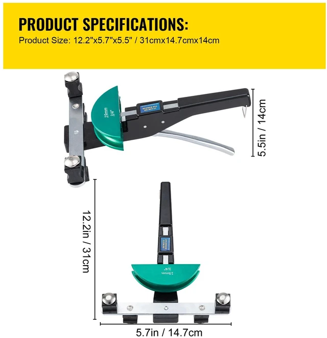 Alt view image 3 of 7 - Copper Pipe Bender, 7 Colorful Dies 1/4-7/8 inch 90 Degrees Forward and Reverse Bending, 6-22 mm for Copper & Aluminum Tubes with Reverse Bend Attachment