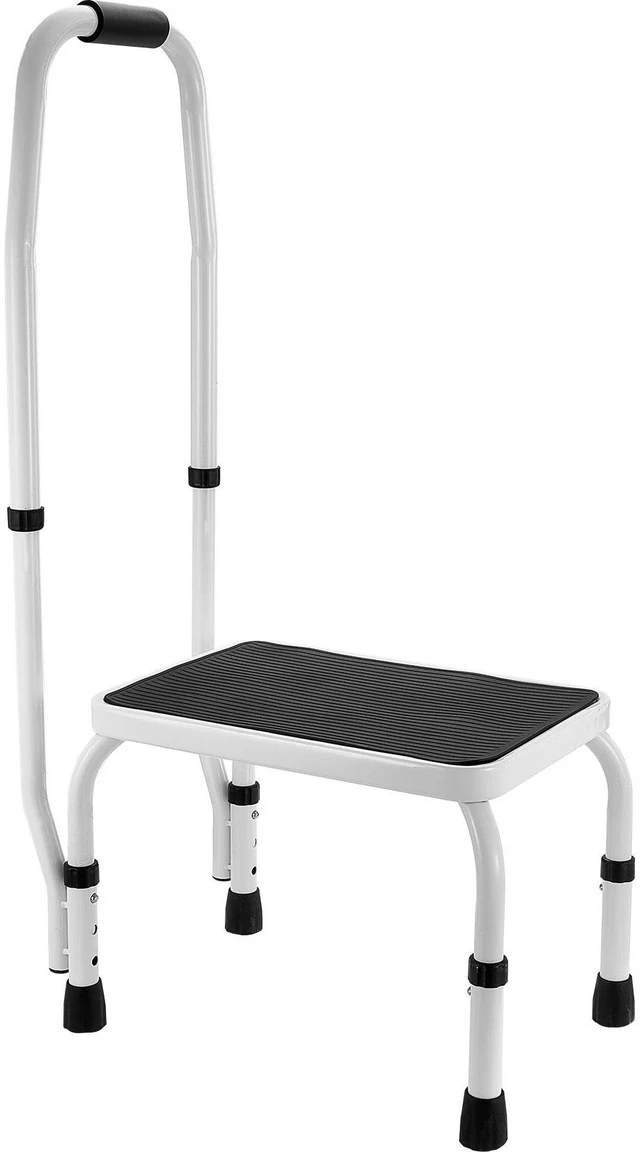 Main image of Step Stool 1-Step 330lbs Capacity, 3 Adjustable Height with Handle Steel Step Ladder, Portable Toddler Step Stools for Adults, Non-Slip Sturdy Step Ladders for Office, RVs, Pets