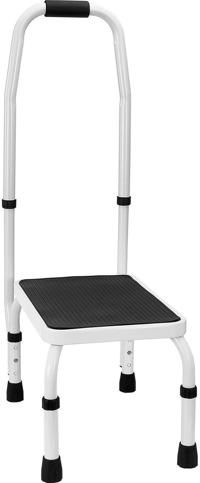 Alt view image 3 of 7 - Step Stool 1-Step 330lbs Capacity, 3 Adjustable Height with Handle Steel Step Ladder, Portable Toddler Step Stools for Adults, Non-Slip Sturdy Step Ladders for Office, RVs, Pets
