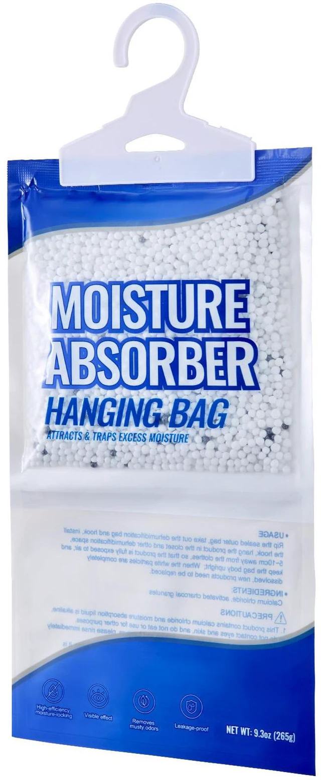 Main image of Hanging Moisture Absorber, 9.3 oz Hanging Closet Dehumidifier Bags(10 Packs), Fragrance Free Moisture Bags in Wardrobes, Bedrooms, Bathrooms