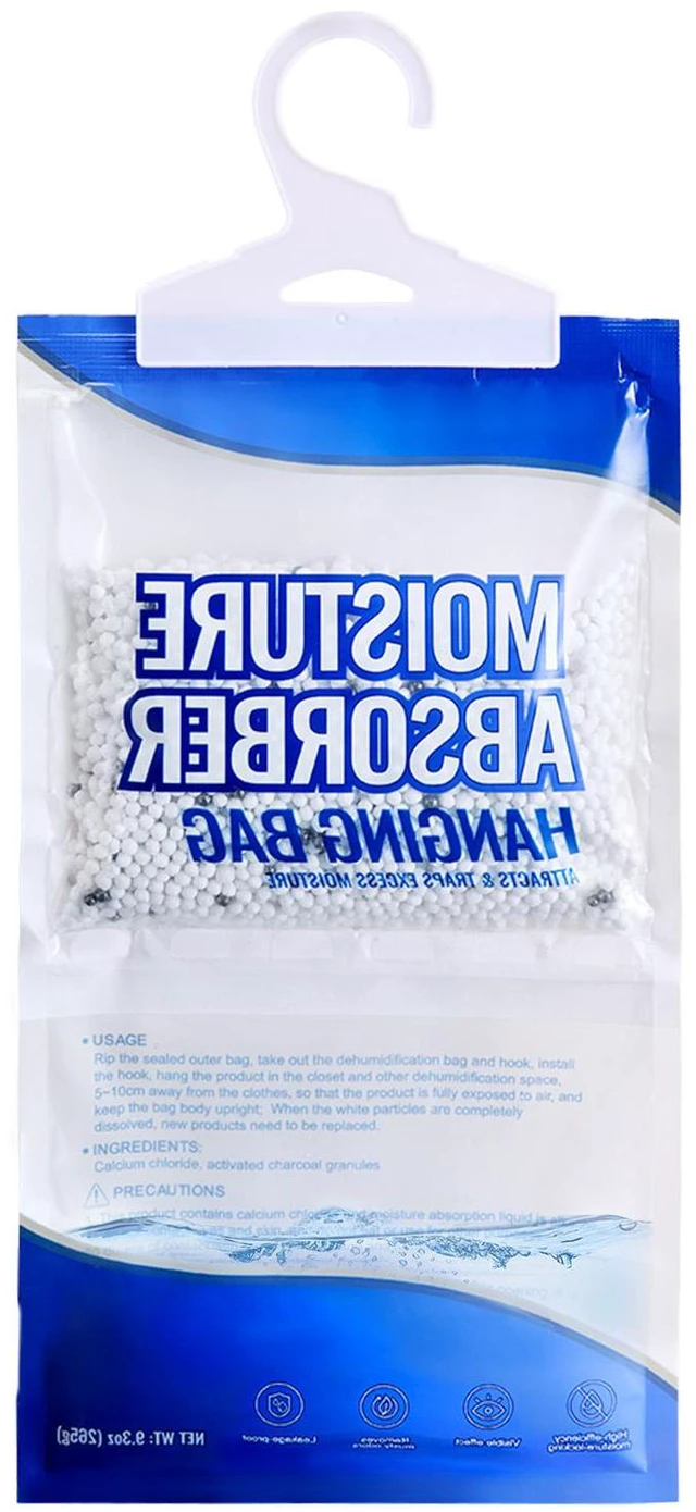 Alt view image 6 of 7 - Hanging Moisture Absorber, 9.3 oz Hanging Closet Dehumidifier Bags(10 Packs), Fragrance Free Moisture Bags in Wardrobes, Bedrooms, Bathrooms