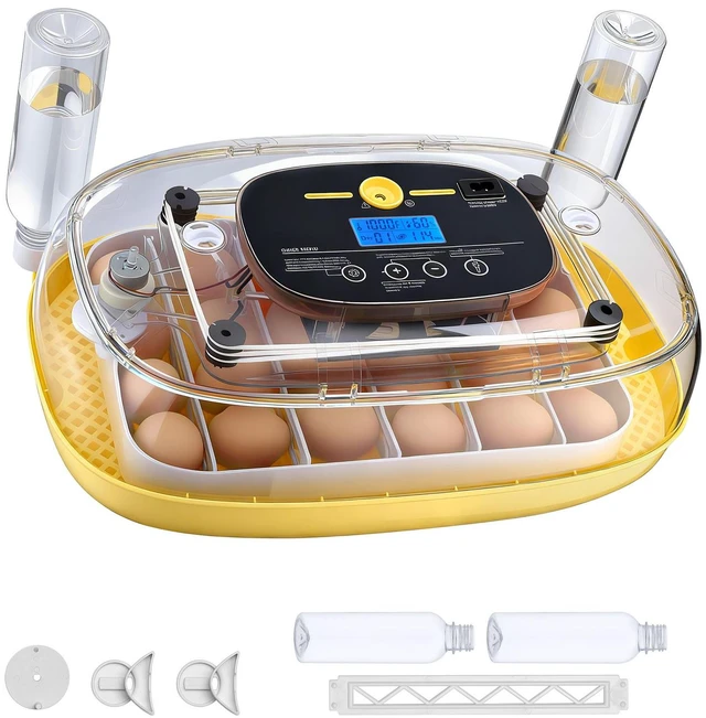 Alt view image 4 of 7 - 24 Egg Incubator, Automatic Egg Turner with LED Candler, Temperature & Humidity Control, 360° View Clear Window, Auto Water Refill, Poultry Eggs Incubators for Hatching Chicks Ducks Goose Quail