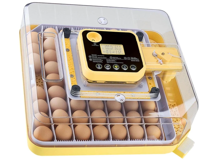 Alt view image 3 of 7 - 48 Egg Incubator, Automatic Egg Turner with LED Candler, Temperature Display & Auto Humidity Control, 360° View Clear Window, Poultry Eggs Incubator for Hatching Chicks Ducks Goose Quail