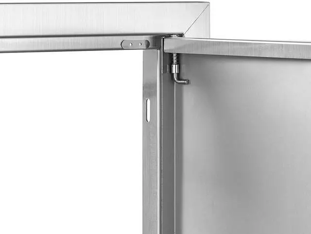 Alt view image 5 of 7 - BBQ Access Door, 17W x 24H Inch Single Outdoor Kitchen Door, Stainless Steel Flush Mount Door, Wall Vertical Door with Recessed Handle, for BBQ Island, Grilling Station, Outside Cabinet