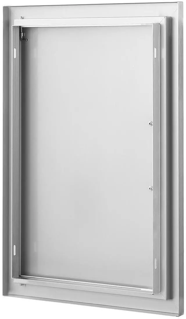 Alt view image 5 of 7 - BBQ Access Door, 17W x 24H Inch Single Outdoor Kitchen Door, Stainless Steel Flush Mount Door, Wall Vertical Door with Handle, for BBQ Island, Grilling Station, Outside Cabinet