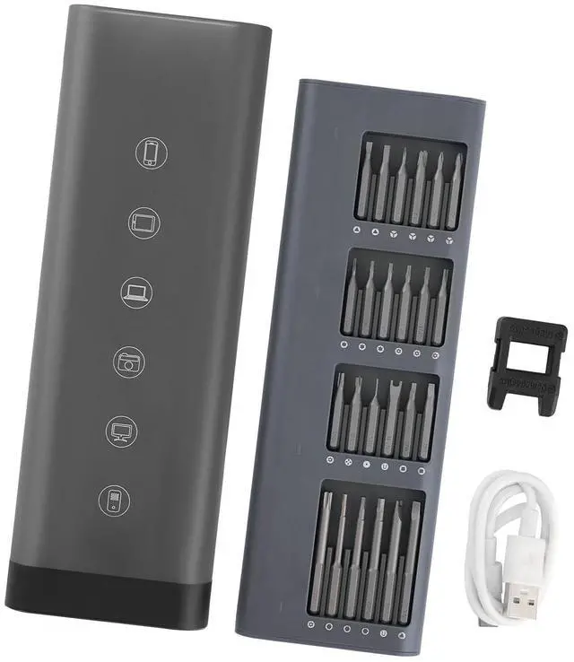 Alt view image 4 of 7 - Electric Precision Screwdriver Set, 48 Magnetic Bits, Mini Electric Screwdriver with Magnetic Storage Box, S2 Steel Bits, LED Light, Type-C Charging, for Phone, Laptop, and Electronics Repair