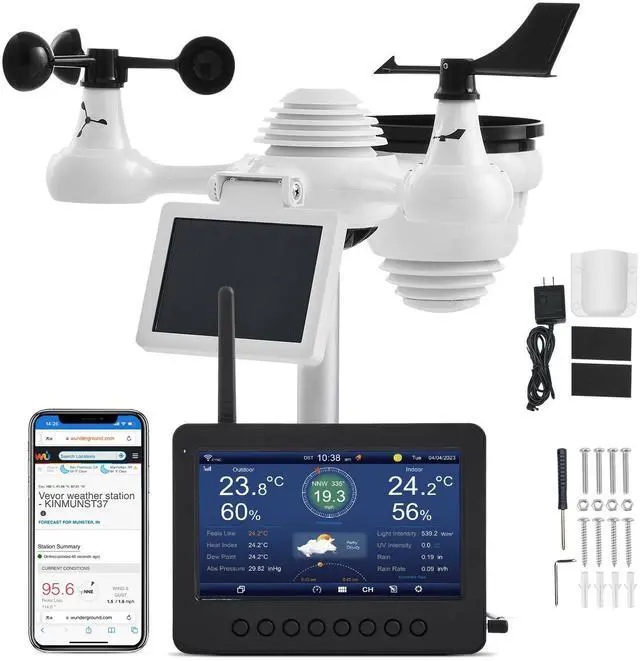 Main image of 7-in-1 Wi-Fi Weather Station 7 in TFT Display Wireless Outdoor Sensor