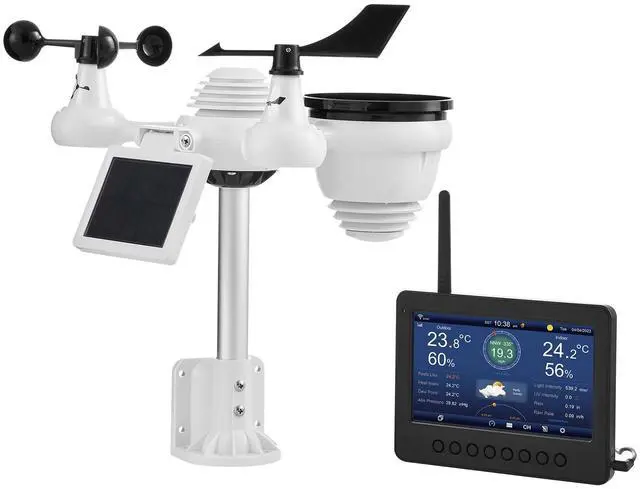 Alt view image 2 of 7 - 7-in-1 Wi-Fi Weather Station 7 in TFT Display Wireless Outdoor Sensor