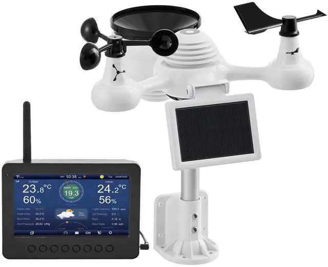 Alt view image 4 of 7 - 7-in-1 Wi-Fi Weather Station 7 in TFT Display Wireless Outdoor Sensor