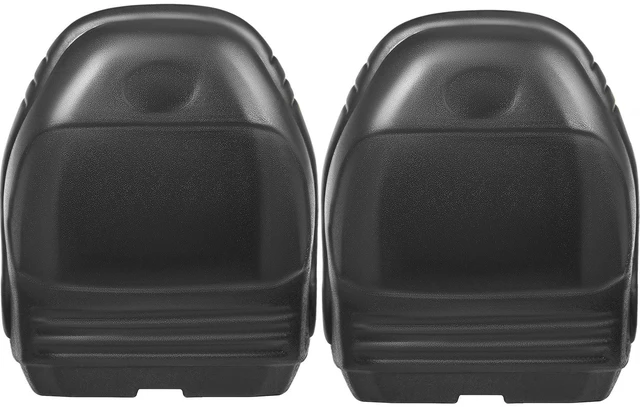 Alt view image 7 of 7 - Universal Tractor Seat Replacement 2 Pack, Compact High Back Mower Seat Pair, Black Vinyl Forklift Seat, Central Drain Hole Skid Steer Seat with Mounting Bolt Patterns
