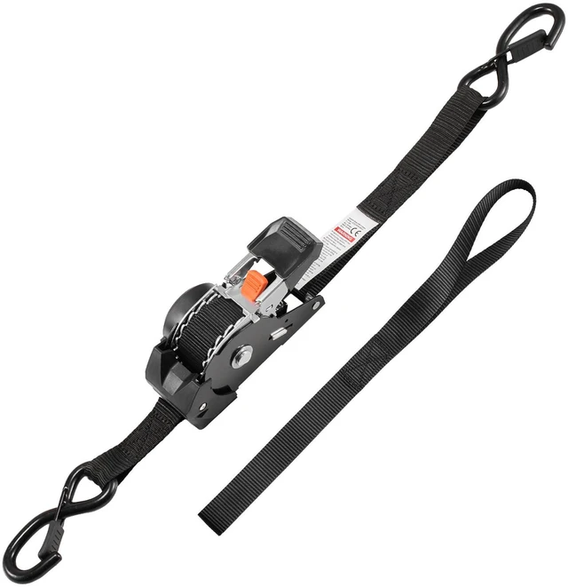 Alt view image 7 of 7 - Retractable Ratchet Straps, 1 in x 10 ft, Tie Down Straps with S Hooks, 1200 lbs Break Strength, 4 Soft Loops, Tie Down Ratcheting for Moving, Trailers, Motorcycles, Kayaks, Car Roof, 4 Pack