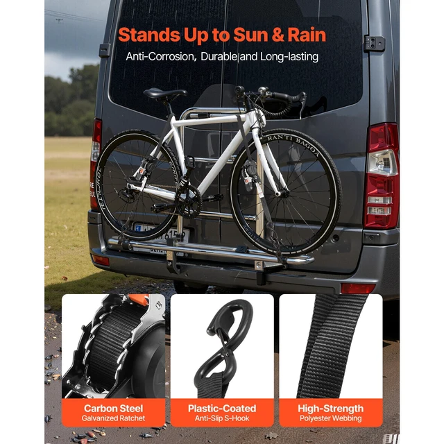 Alt view image 5 of 7 - Retractable Ratchet Straps, 1 in x 10 ft, Tie Down Straps with S Hooks, 1200 lbs Break Strength, 4 Soft Loops, Tie Down Ratcheting for Moving, Trailers, Motorcycles, Kayaks, Car Roof, 4 Pack