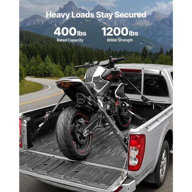 Alt view image 6 of 7 - Retractable Ratchet Straps, 1 in x 10 ft, Tie Down Straps with S Hooks, 1200 lbs Break Strength, 4 Soft Loops, Tie Down Ratcheting for Moving, Trailers, Motorcycles, Kayaks, Car Roof, 4 Pack