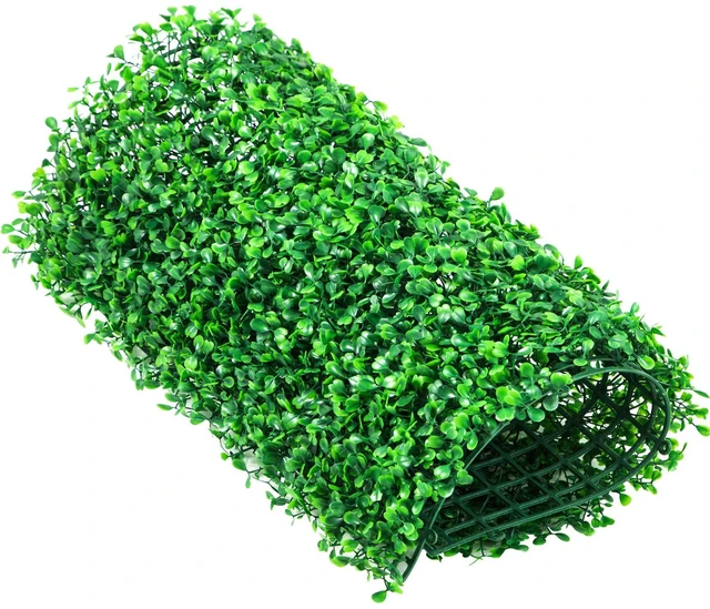 Alt view image 5 of 7 - Artificial Boxwood Panel UV 24pcs Boxwood Hedge Wall Panels Artificial Grass Backdrop Wall 10" X 10" 4 cm Green Grass Wall, Fake Hedge for Decor Privacy Fence Indoor, Outdoor Garden Backyard